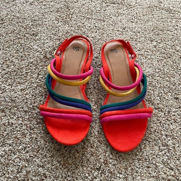 SO brand rainbow strap sandal Size 9 - Picture 2 of 8